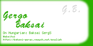 gergo baksai business card